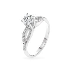 Nhẫn vàng trắng 18K gắn đá CZ DOJI AFRM300498D2CZ1