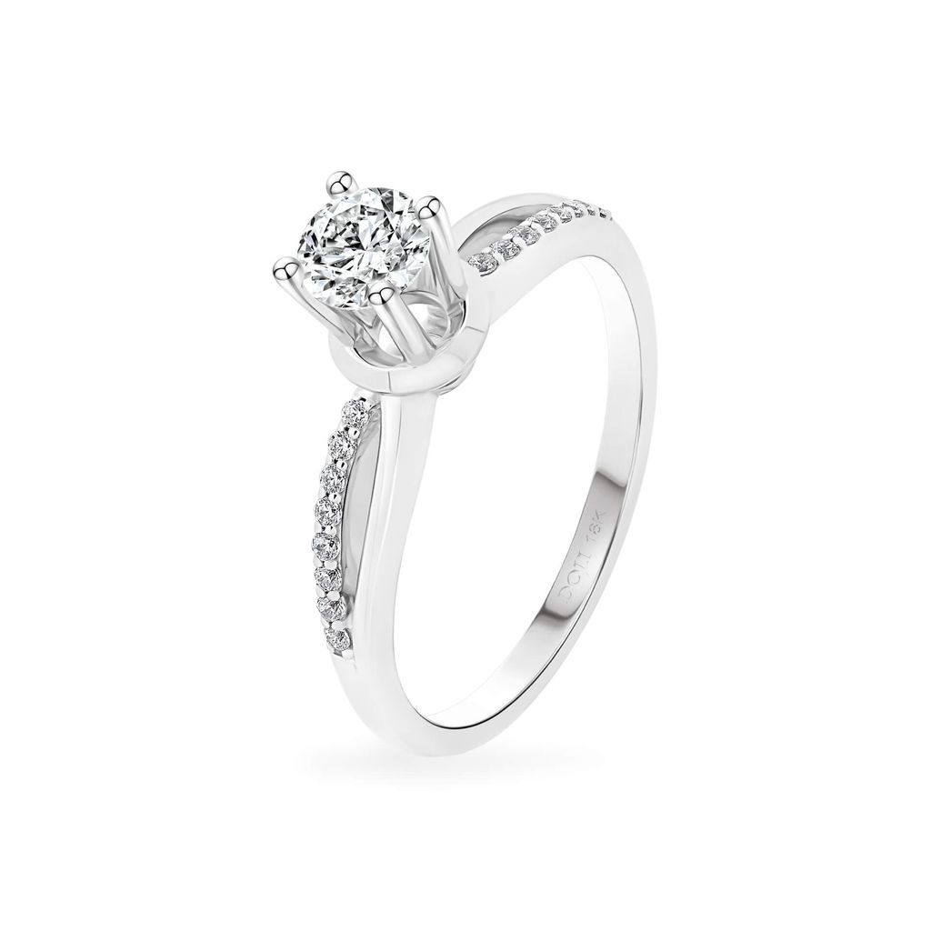 Nhẫn vàng trắng 18K gắn đá CZ DOJI AFRM300499D2CZ1 