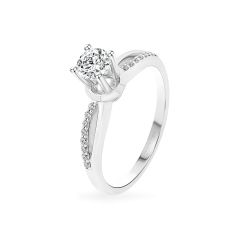 Nhẫn vàng trắng 18K gắn đá CZ DOJI AFRM300499D2CZ1