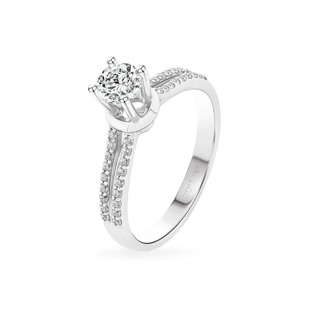 Nhẫn vàng trắng 18K gắn đá CZ DOJI AFRM300500D2CZ1 