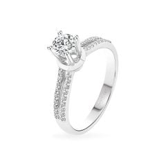 Nhẫn vàng trắng 18K gắn đá CZ DOJI AFRM300500D2CZ1