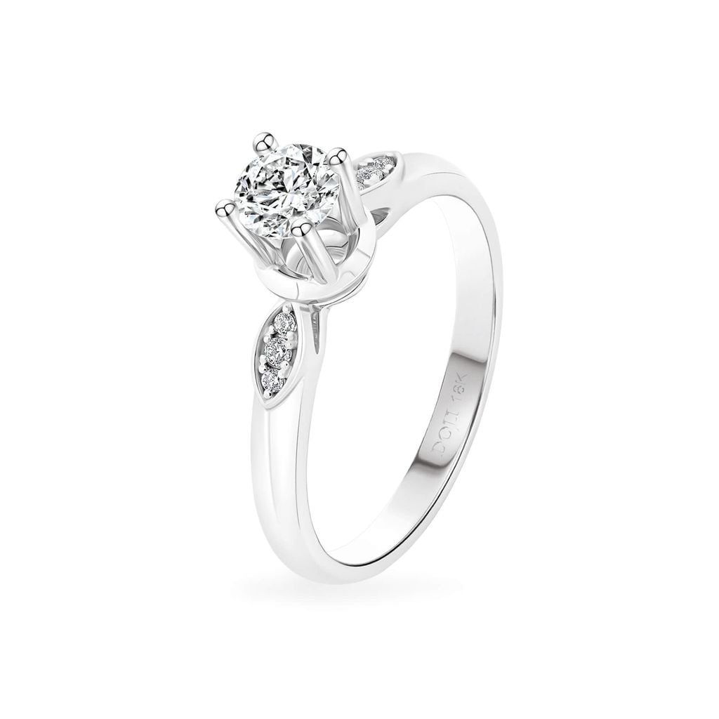 Nhẫn vàng trắng 18K gắn đá CZ DOJI AFRM300517D2CZ1 