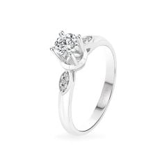 Nhẫn vàng trắng 18K gắn đá CZ DOJI AFRM300517D2CZ1