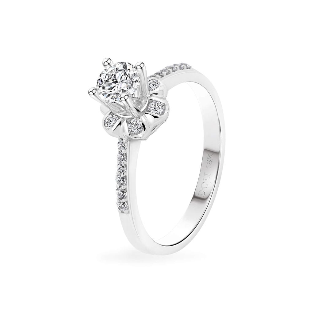 Nhẫn vàng trắng 18K gắn đá CZ DOJI AFRM300518D2CZ1 