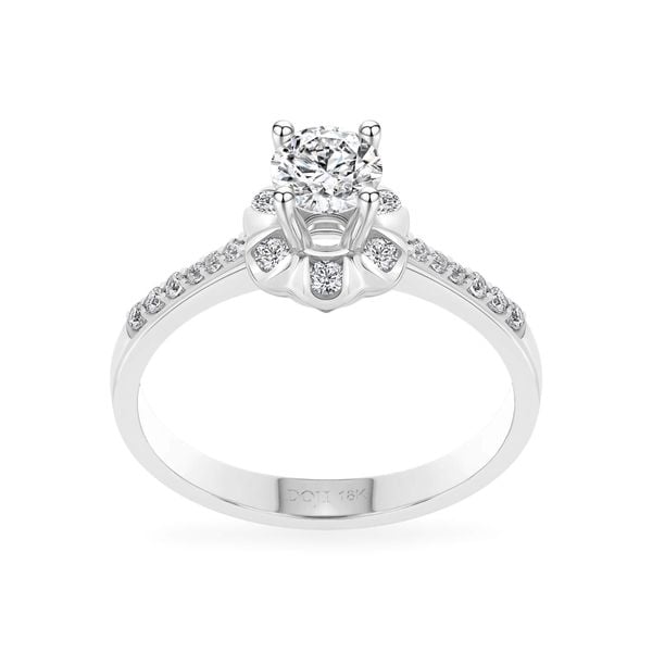Nhẫn vàng trắng 18K gắn đá CZ DOJI AFRM300518D2CZ1