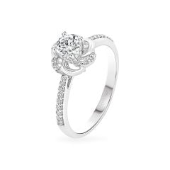 Nhẫn vàng trắng 18K gắn đá CZ DOJI AFRM300558D2CZ1