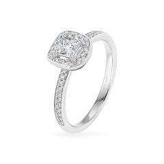 Nhẫn vàng trắng 14K gắn kim cương DOJI AFRR000016F2DA1