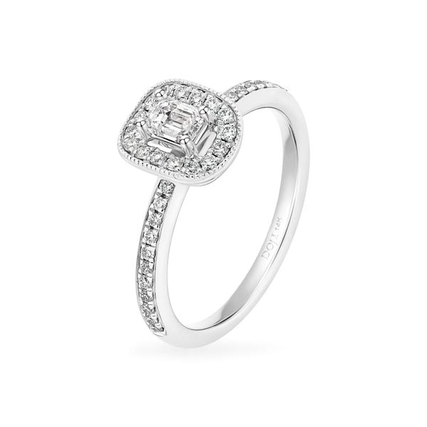 Nhẫn vàng trắng 14K gắn kim cương DOJI AFRR000017F2DA1