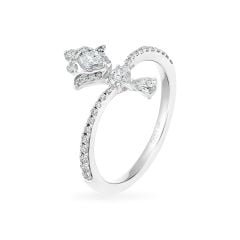 Nhẫn vàng trắng 14K gắn kim cương DOJI AFRR000051F2DA1