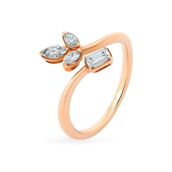 Nhẫn vàng hồng 18K gắn kim cương DOJI AFRR000053D3DA1