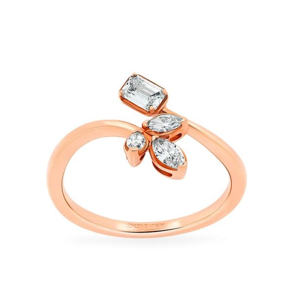 Nhẫn vàng hồng 18K gắn kim cương DOJI AFRR000053D3DA1