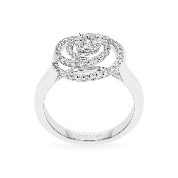 Nhẫn vàng trắng 14K gắn kim cương DOJI AFRR000099F2DA1