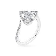 Nhẫn vàng trắng 14K gắn kim cương DOJI AFRR000215F2DA1