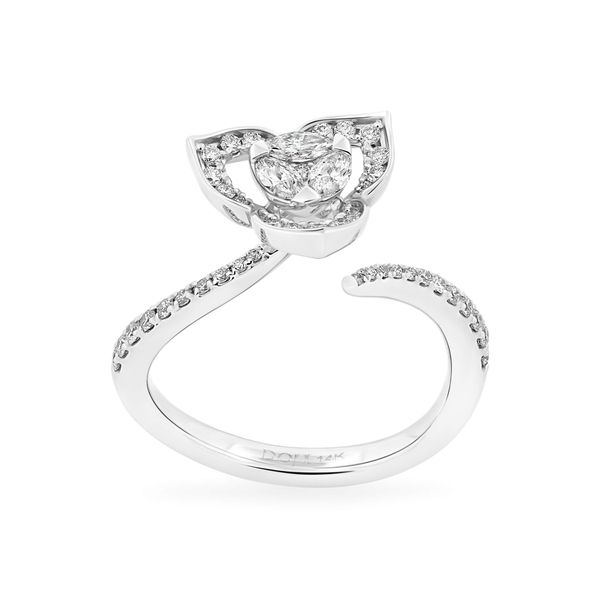 Nhẫn vàng trắng 14K gắn kim cương DOJI AFRR000215F2DA1