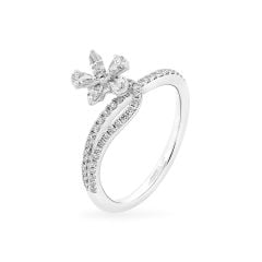 Nhẫn vàng trắng 14K gắn kim cương DOJI AFRR000223F2DA1