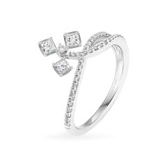 Nhẫn vàng trắng 14K gắn kim cương DOJI AFRR000352F2DA1