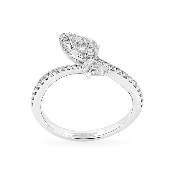 Nhẫn vàng trắng 14K gắn kim cương DOJI AFRR000365F2DA1