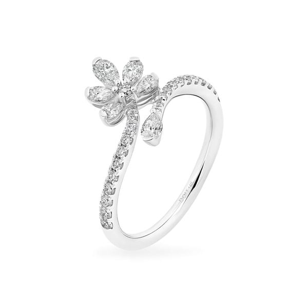 Nhẫn vàng trắng 14K gắn kim cương DOJI AFRR000379F2DA1