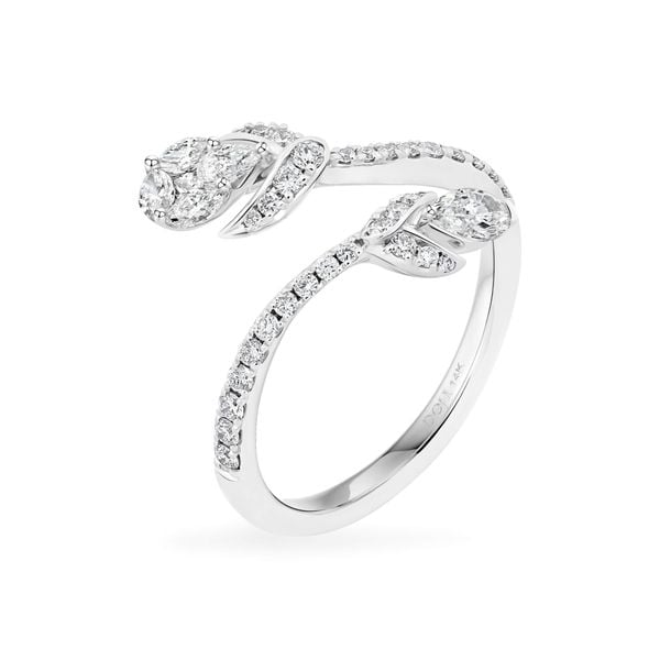 Nhẫn vàng trắng 14K gắn kim cương DOJI AFRR000387F2DA1