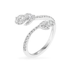 Nhẫn vàng trắng 14K gắn kim cương DOJI AFRR000387F2DA1