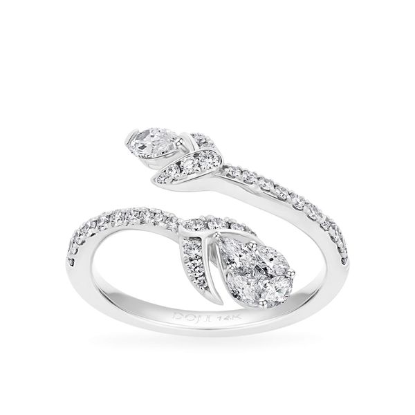 Nhẫn vàng trắng 14K gắn kim cương DOJI AFRR000387F2DA1