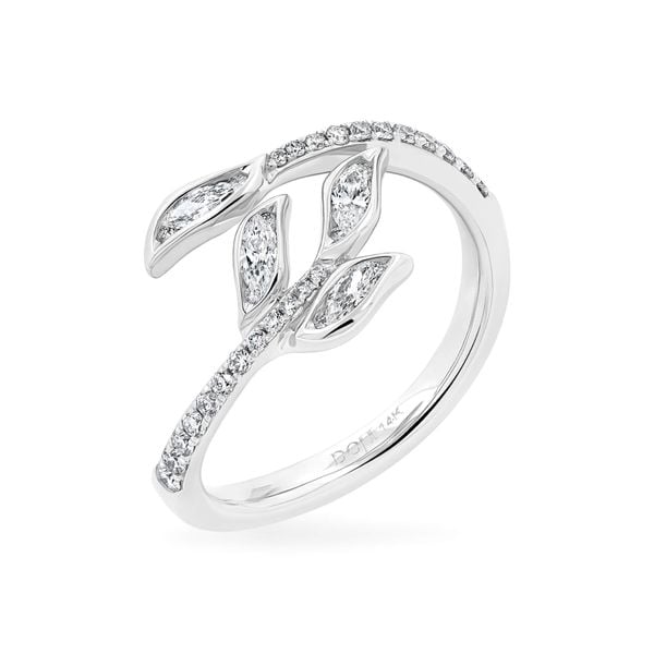 Nhẫn vàng trắng 14K gắn kim cương DOJI AFRR000503F2DA1