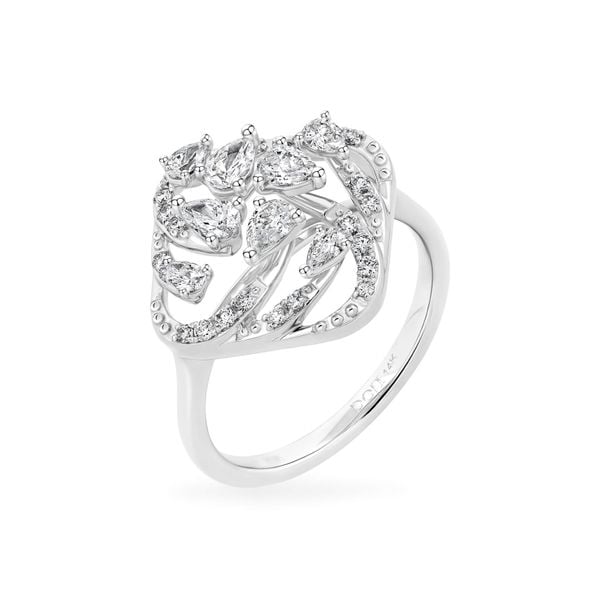 Nhẫn vàng trắng 14K gắn kim cương DOJI AFRR000545F2DA1