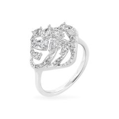 Nhẫn vàng trắng 14K gắn kim cương DOJI AFRR000545F2DA1