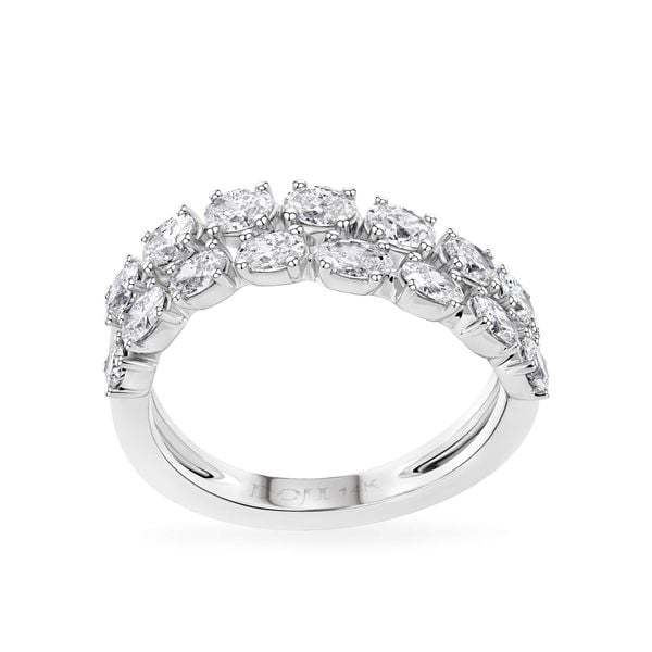 Nhẫn vàng trắng 14K gắn kim cương DOJI AFRR000566F2DA1