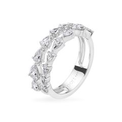 Nhẫn vàng trắng 14K gắn kim cương DOJI AFRR000567F2DA1