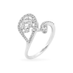 Nhẫn vàng trắng 14K gắn kim cương DOJI AFRR000570F2DA1