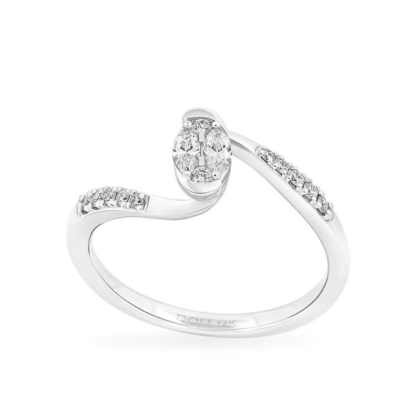 Nhẫn vàng trắng 14K gắn kim cương DOJI AFRR000579F2DA1