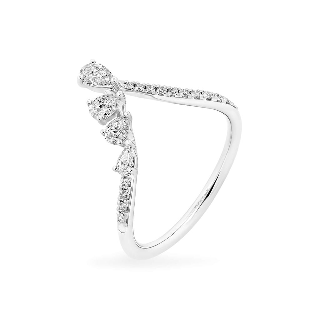 Nhẫn vàng trắng 14K gắn kim cương DOJI AFRR000583F2DA1 