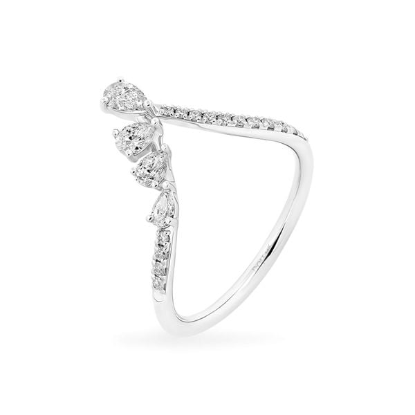 Nhẫn vàng trắng 14K gắn kim cương DOJI AFRR000583F2DA1