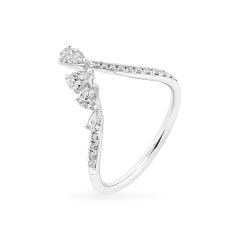 Nhẫn vàng trắng 14K gắn kim cương DOJI AFRR000583F2DA1