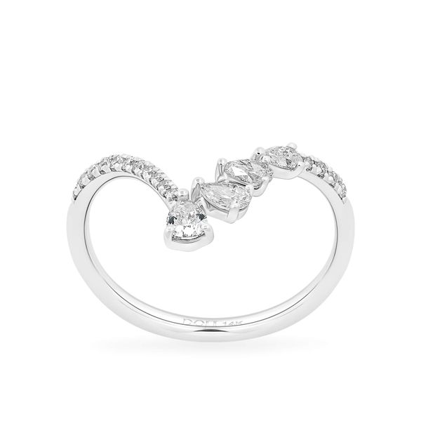 Nhẫn vàng trắng 14K gắn kim cương DOJI AFRR000583F2DA1