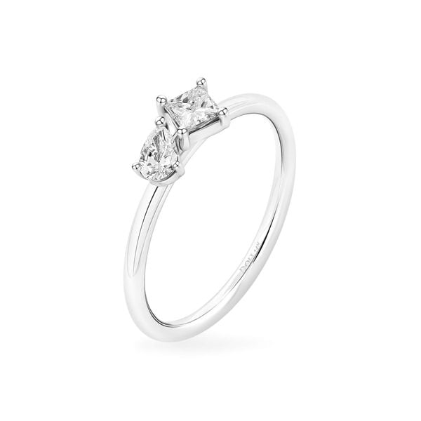 Nhẫn vàng trắng 14K gắn kim cương DOJI AFRR000588F2DA1