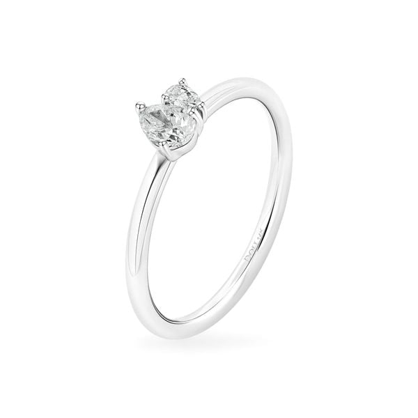 Nhẫn vàng trắng 14K gắn kim cương DOJI AFRR000589F2DA1