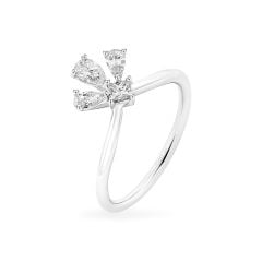 Nhẫn vàng trắng 14K gắn kim cương DOJI AFRR000591F2DA1