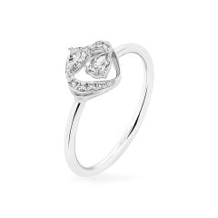 Nhẫn vàng trắng 14K gắn kim cương DOJI AFRR000610F2DA1