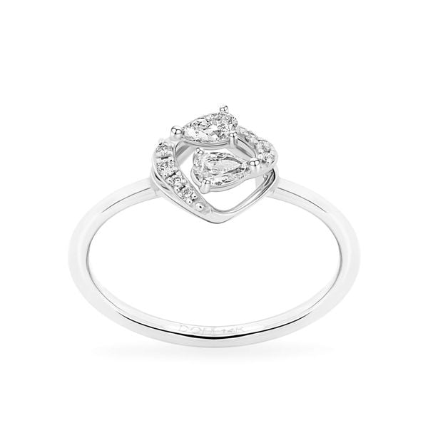 Nhẫn vàng trắng 14K gắn kim cương DOJI AFRR000610F2DA1
