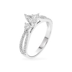 Nhẫn vàng trắng 14K gắn kim cương DOJI AFRR090256F2DA1
