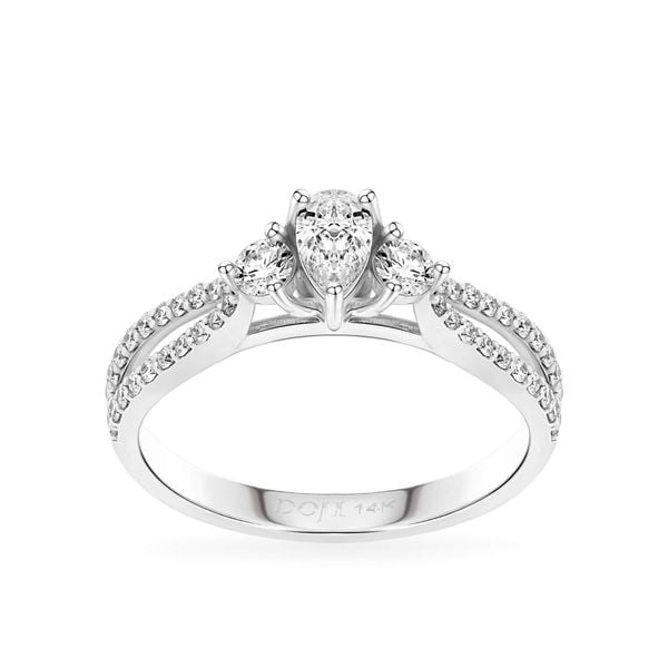 Nhẫn vàng trắng 14K gắn kim cương DOJI AFRR090256F2DA1