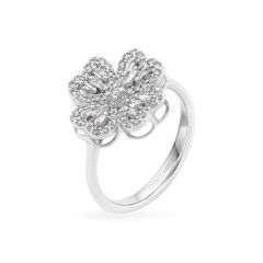 Nhẫn vàng trắng 14K gắn kim cương DOJI AFRR100140F2DA1