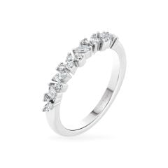 Nhẫn vàng trắng 14K gắn kim cương DOJI AFRR100142F2DA1