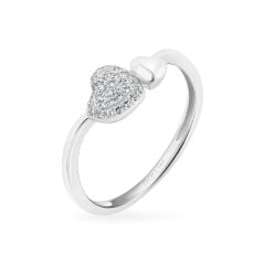 Nhẫn vàng trắng 14K gắn kim cương DOJI AFRR400117F2DA1