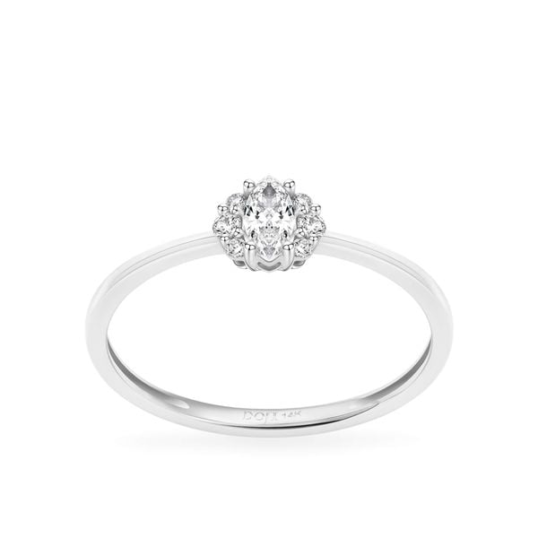 Nhẫn vàng trắng 14K gắn kim cương DOJI AFRR400141F2DA1