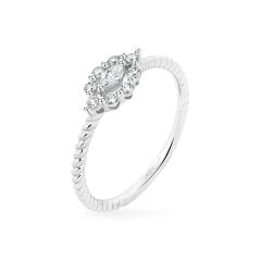 Nhẫn vàng trắng 14K gắn kim cương DOJI AFRR400146F2DA1