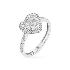 Nhẫn vàng trắng 14K gắn kim cương DOJI AFRR400153F2DA1