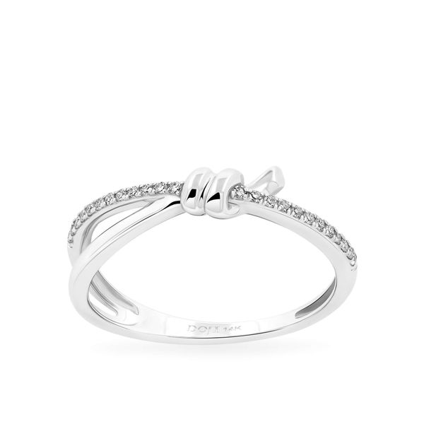 Nhẫn vàng trắng 14K gắn kim cương DOJI AFRR400160F2DA1